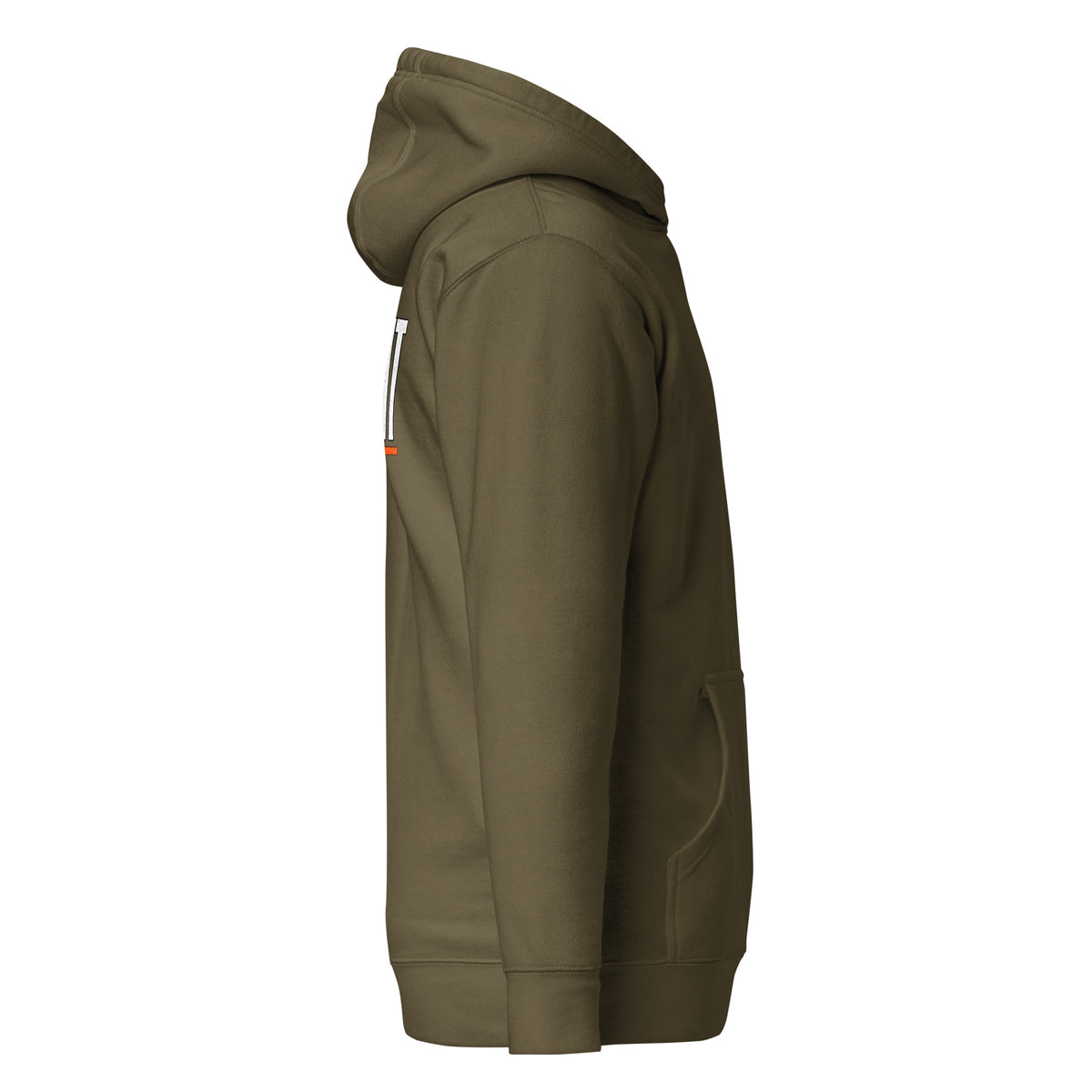 Lights Out Heavyweight Hoodie in Military Green, side view
